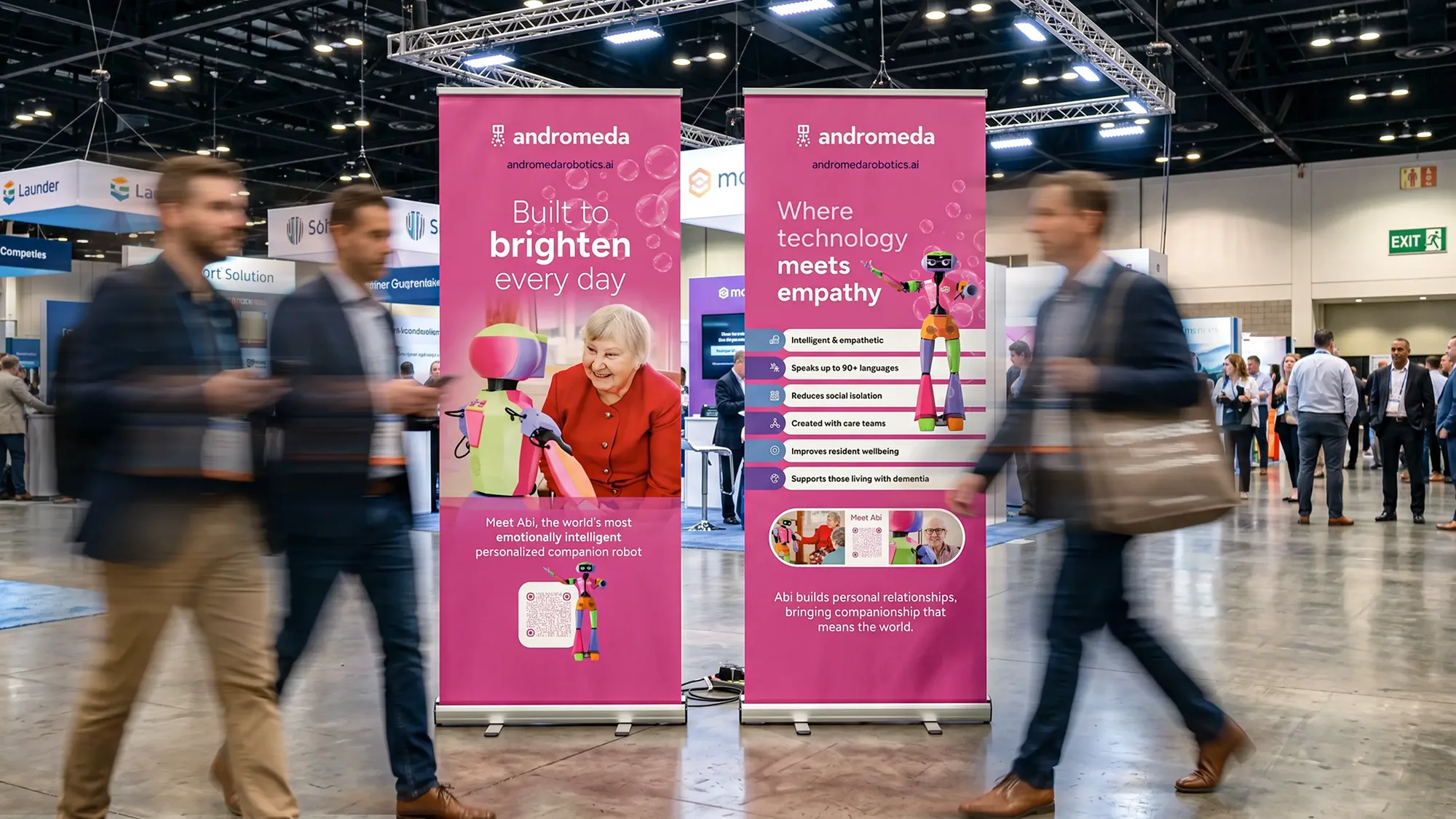 Pull-up banners, doing the introductions
